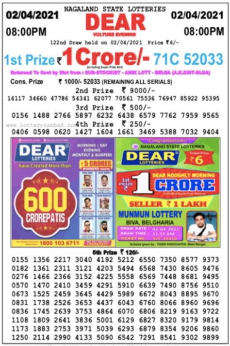 paschim banga lottery sambad|Lottery Sambad Today Result 11:55 AM, 4 PM, 8 PM PDF.